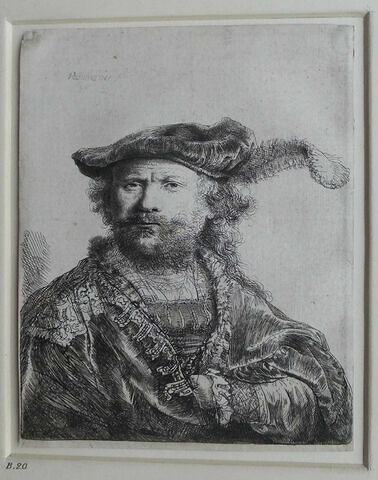 Rembrandt au bonnet orné d'une plume
