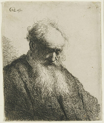 Vieillard à longue barbe blanche et tête chauve, image 1/1