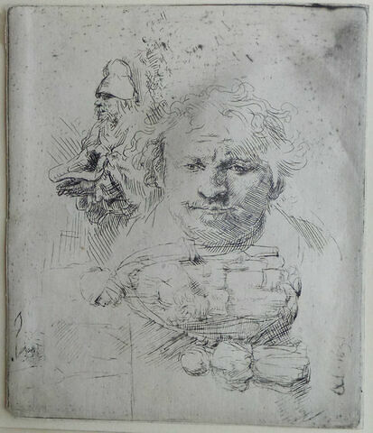 Griffonnements avec le portrait de Rembrandt, image 1/2