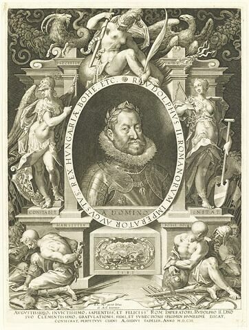 Rudolphe II, entouré de figures allégoriques