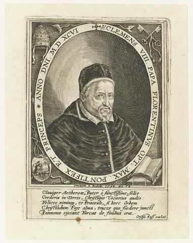 Clément VIII, dans un ovale avec attributs