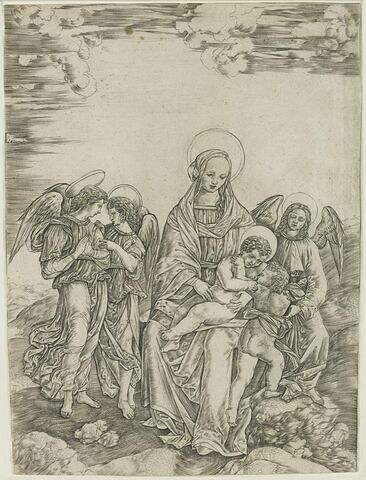 La Vierge avec trois anges, l'enfant Jésus et Saint Jean