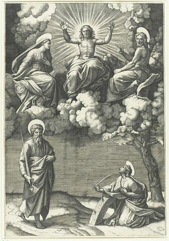 Le Christ en gloire avec la Vierge, Saint-Jean Baptiste et deux saints