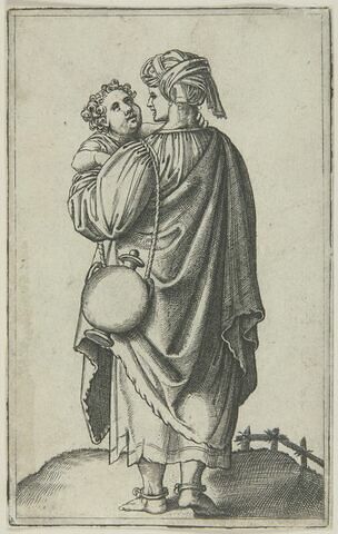 Femme portant un enfant