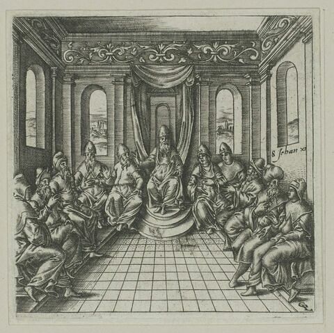 Les princes des prêtres et les pharisiens assemblés, image 1/1