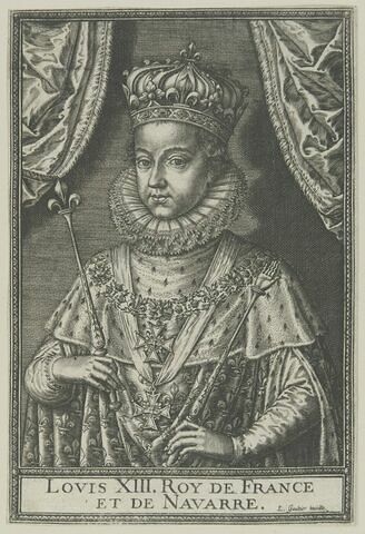Louis XIII, mi-corps en habits royaux