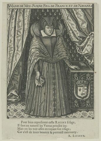 Marie de Médicis en pied, costume de veuve