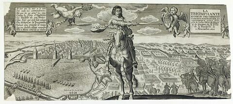 Portrait équestre de Louis XIII avec l'entrée dans la Rochelle