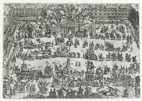 Carrousel et feu d'artifice faits à la place royale en 1612