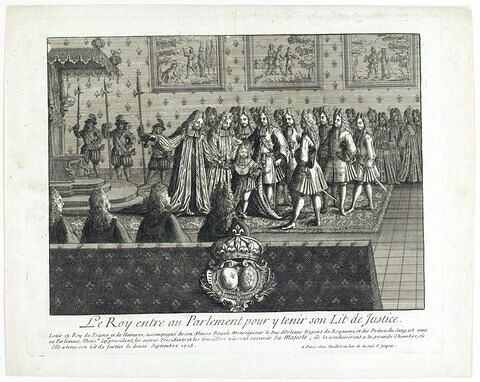 Le Roy entre au parlement pour y tenir son lit de justice, image 1/1