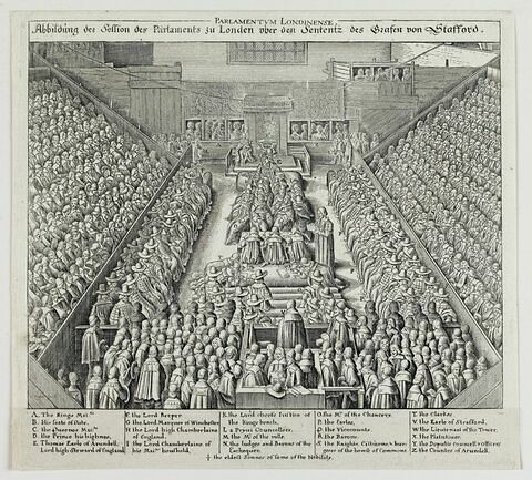 La séance du Parlement anglais le jour de la condamnation du comte de Strafford, image 1/1