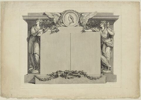 Cartouche avec le portrait de Louis XV