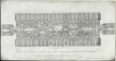 Développement de la décoration intérieure et des peintures du plafond de la Galerie de Versailles