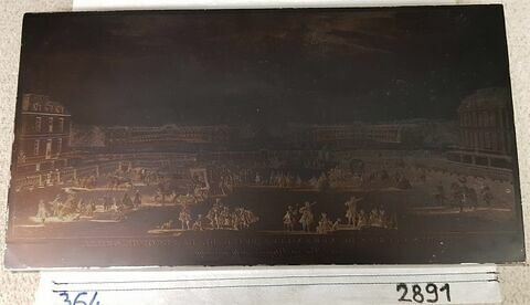 Vue des écuries de Versailles, prise de la seconde grille, image 1/1