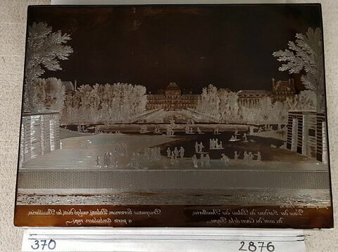 Vue des jardins du palais des Tuileries, du côté du cours de la Reine