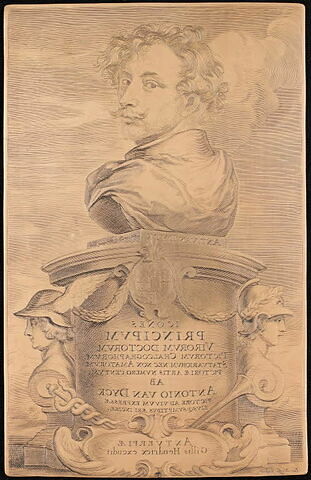 Frontispice. Le buste de Van Dyck sur un piédestal