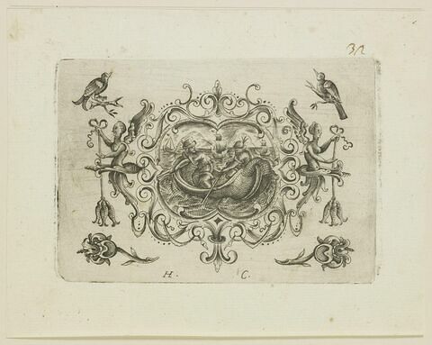 Dessins de frises et de cartouches en forme de cul-de-lampes, image 1/1