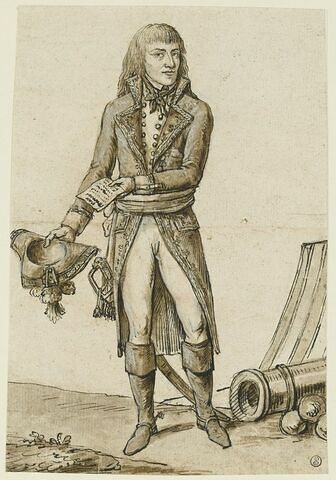 Portrait en pied du général Bonaparte tenant un feuillet