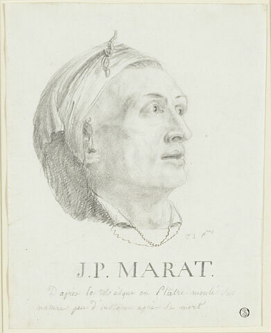 J.P. Marat d'après le masque en plâtre moulé sur nature peu d'instant après sa mort