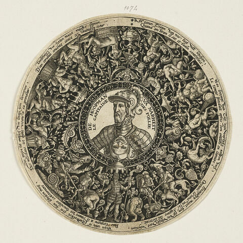 Allégorie de l'orgueil. Projet pour une assiette ou un plat, avec le portrait du duc d'Alba