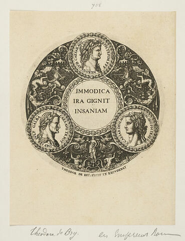 Planche ronde pour assiette avec les portraits d'empereurs romains, image 1/1