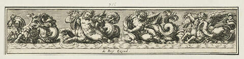 4 bas-reliefs : dieux et monstres marins
