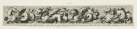 4 bas-reliefs : dieux et monstres marins, image 1/1