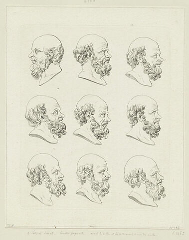 Neuf têtes de Socrate pour la 