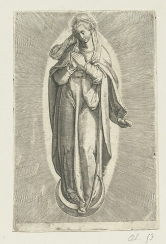 Vierge immaculée debout sur un croissant