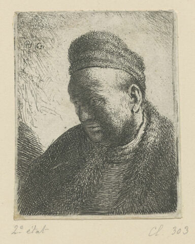 Homme avec bonnet, âgé en robe fourrée, image 1/1
