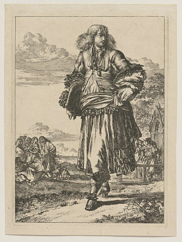 Figures à la mode : homme en rhingrave portant son chapeau sous le bras, image 1/1