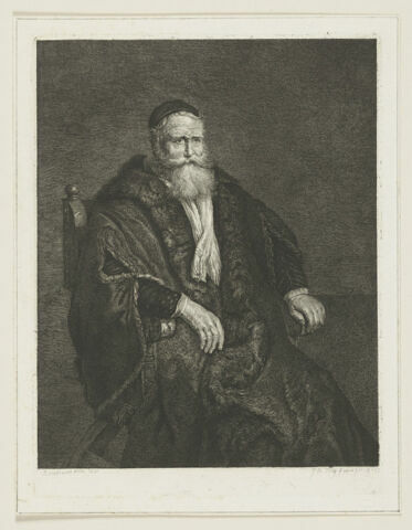 Vieillard en houppelande assis dans un fauteuil, image 1/1