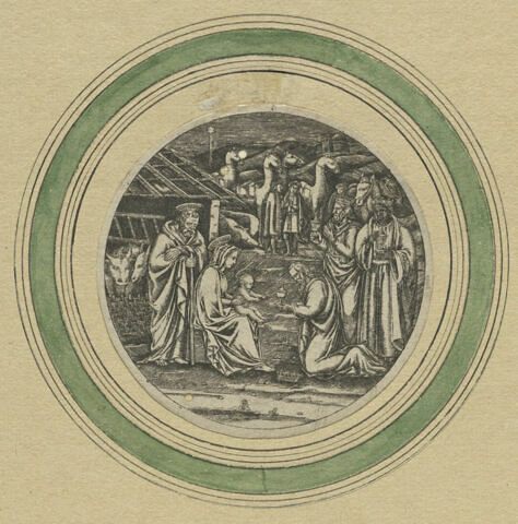 Adoration des Mages (pièce ronde)