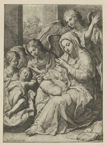 Vierge à l'Enfant entourés d'anges, image 1/1