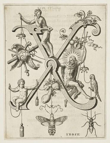 Lettre ornée de figures