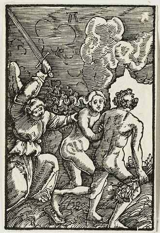 Adam et Eve expulsés du paradis  : Chute et Rédemption de l'Humanité, suite de quarante bois gravés, image 1/1