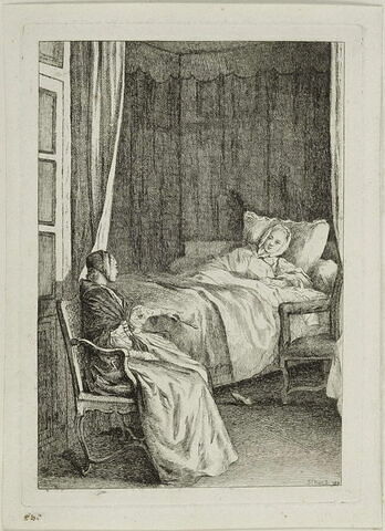 Mme J. couchée dans son lit, image 1/1