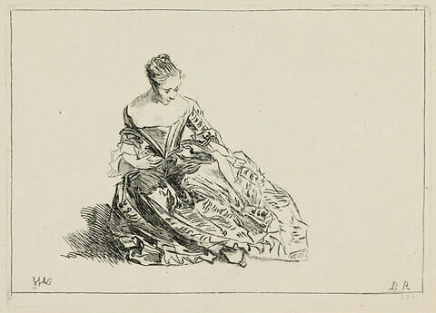 Femme accroupie, vue de face, image 1/1
