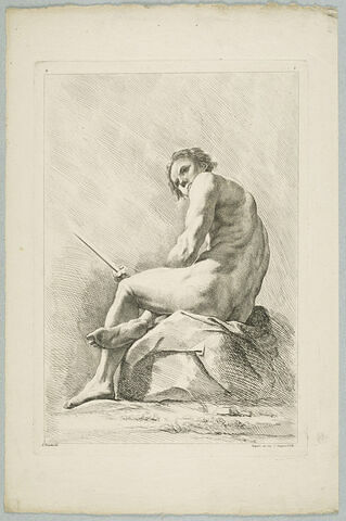 Livre d'Académie. Homme assis, de trois quarts, image 1/1