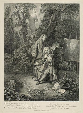 M. de Julienne jouant du violoncelle près de Watteau, image 1/1