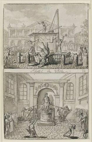 Renversement de la statue de Louis XV, place de la Concorde, image 1/1