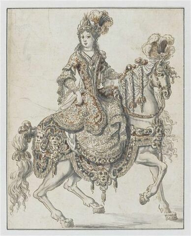 Costume de Persane pour Mademoiselle de Bourbon en Orithye dans le « Carrousel d'Alexandre et Thalestris »