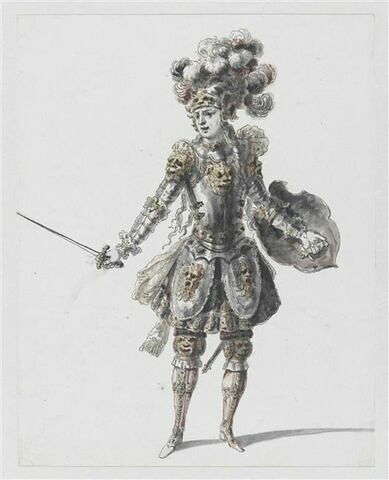 Costume pour Arcalaüs, chevalier enchanteur de l'opéra « Amadis »