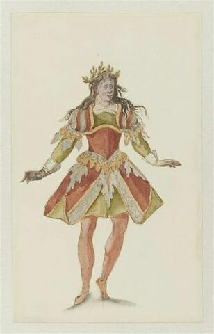 Costume de phoebade pour le « Ballet du roi, dit Ballet d'Apollon », scène de la divination