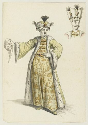 Costume de Turc avec étude d'une coiffure alternative - Louvre Collections