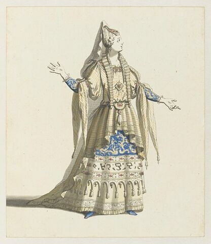 Costume pour la grande prêtresse de Minerve pour le premier acte de l'opéra 'Thésée', image 1/1