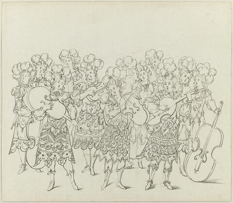 Bande de violons de l'Entrée des quatre Saisons (première journée, 7 mai 1664) pour 'Les Plaisirs de l'Isle enchantée'., image 1/1