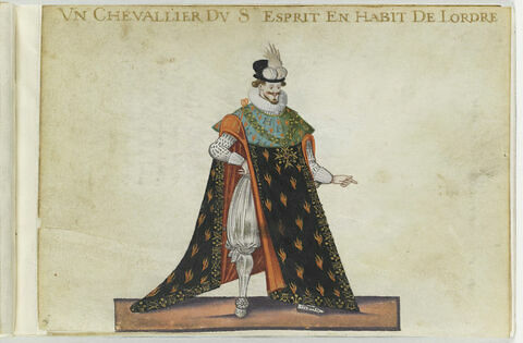 Costumes du XVI ème siècle : Un chevalier du Saint Esprit en habit de l'ordre