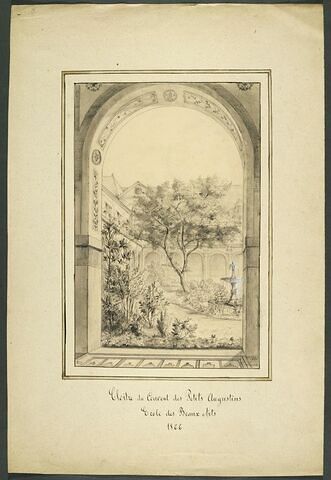 Vue du jardin du cloître du couvent des Petits-Augustins, image 1/2