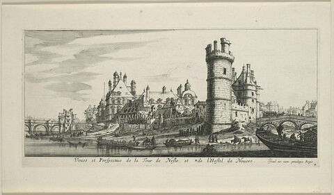 Vue et perspective de la Tour de Nesle et de l'hôtel de Nevers, image 1/1